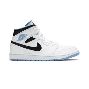 Air Jordan 1 Mid White Laser Blue Men's Mid Top Sneaker 554724-141 (SIZE 12)